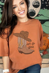 Let's Go Girls Cowgirl Boots Comfort Colors Tee