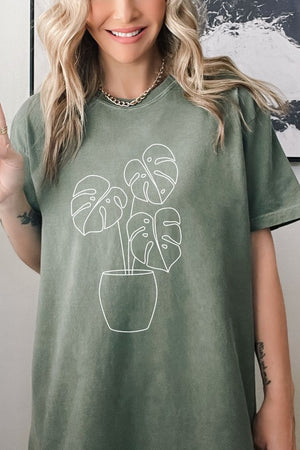 Monstera Plant Comfort Colors Graphic T-Shirt PLUS