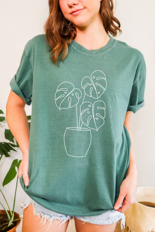 Monstera Plant Comfort Colors Graphic T-Shirt PLUS