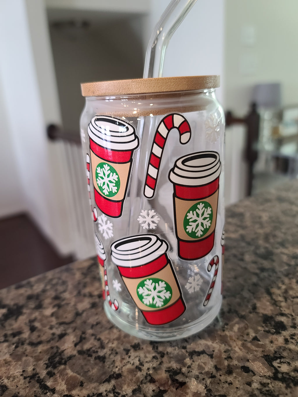 16 oz Glass Can | St@rbucks Red Cup