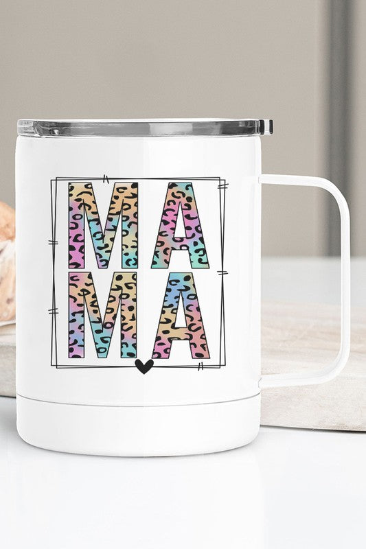 Colorful Leopard Mama Travel Mug