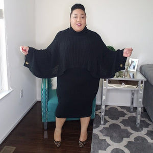 Olivia Sweater Dress Set | Black
