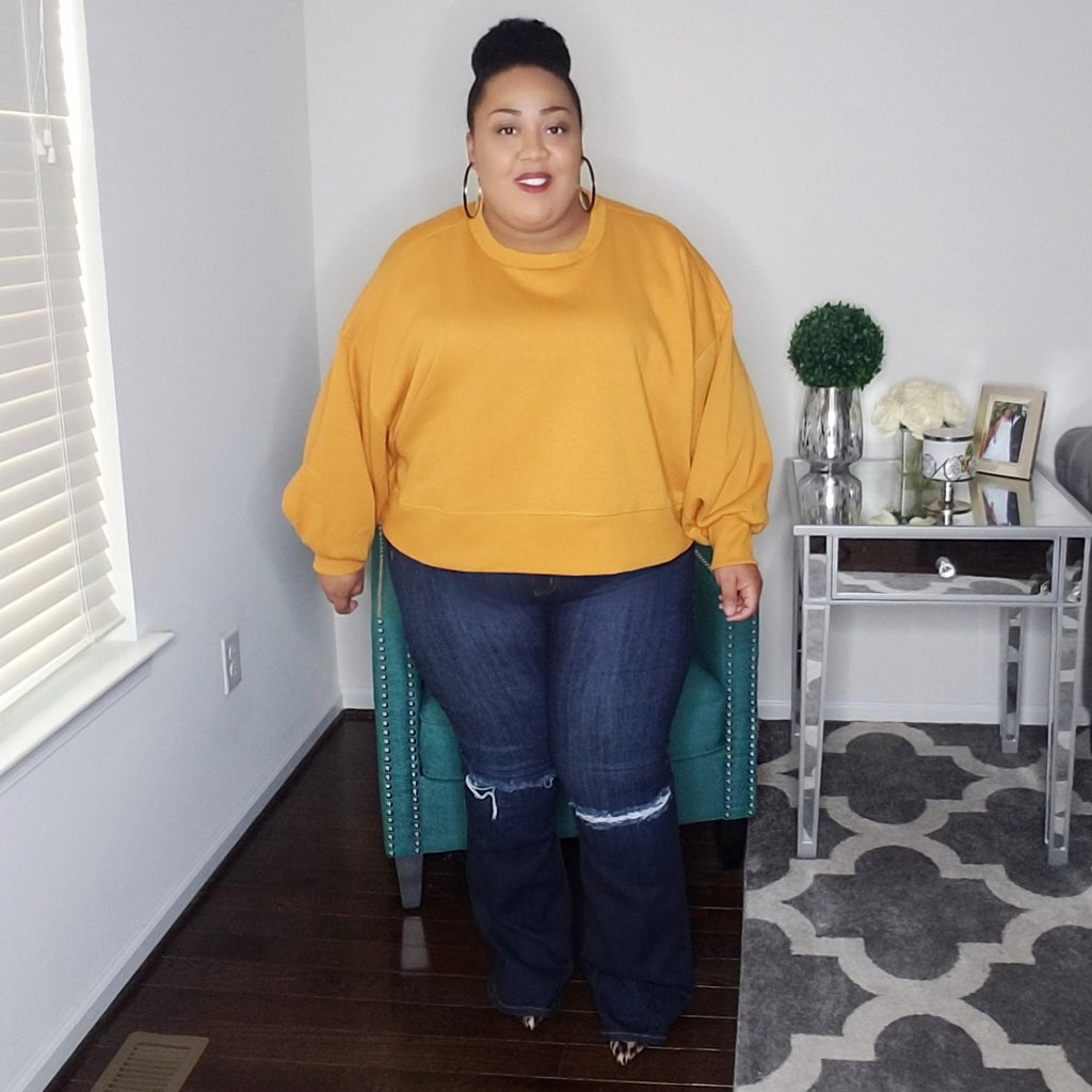Balloon Sleeve Sweatshirt | Mustard