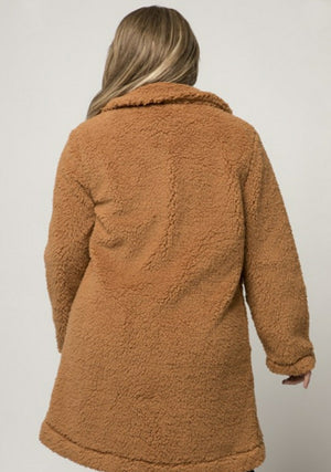 Teddy Faux Fur Coat | Camel