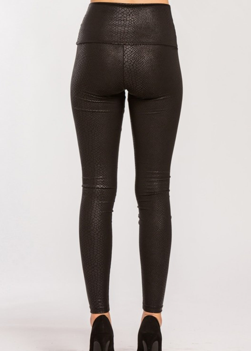 Embossed Snake Skin Faux Leather Leggings  Plus Size – But First, Fashion!  Boutique