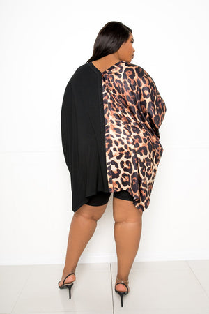 Fall Back Poncho Style Top | Leopard