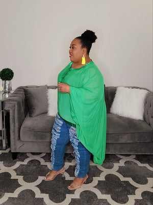 Rich Auntie Vibes Top/Cover Up | Green